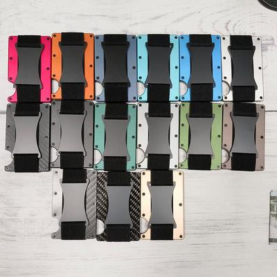 Carbon Fiber RFID Aluminum Card Holder with Back Strap