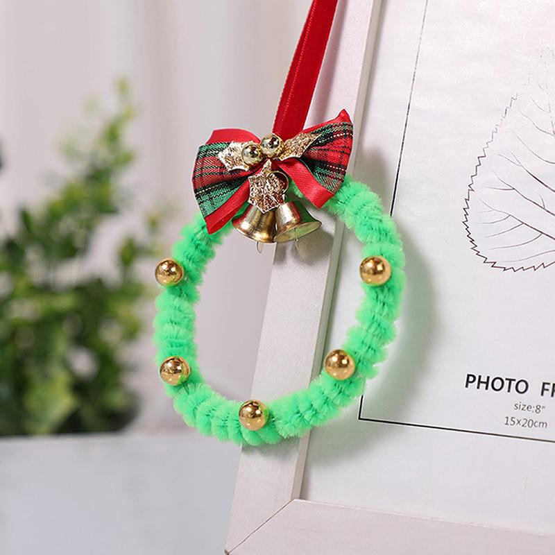 Merry Christmas Wreath Pendant With Bell Car Door Hanging Decoration Xmas Party Christmas Tree Decor Accessories