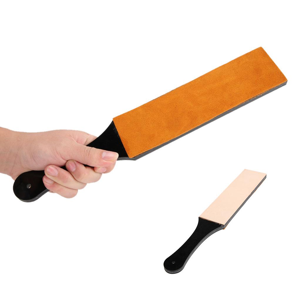 Double-Sided Leather Sharpening Strop Knife Blade Sharpener Home Sharpening Tool(Large Size )