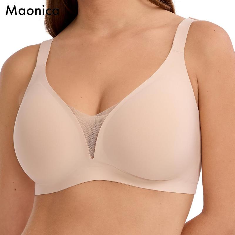 

Европейский размер Бесшовный бюстгальтер с открытой спиной Цельный Застежка сзади Без косточек Жилет Бюстгальтер Женский Большого размера Пуш-ап L бежевый