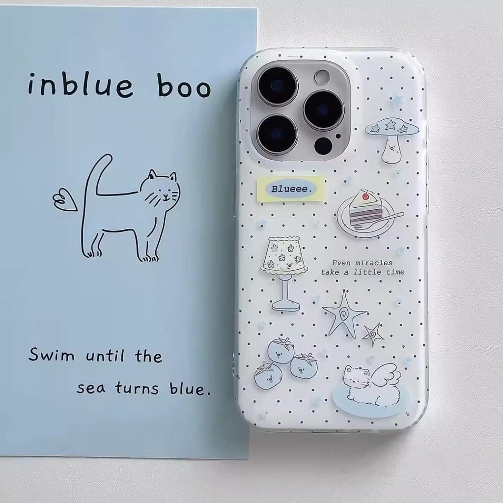 Dwuwarstwowe półprzezroczyste etui na telefon komórkowy z białą krawędzią, karuzela z Miffy królikiem i Kt kotem, urocze dla IPhone17promax