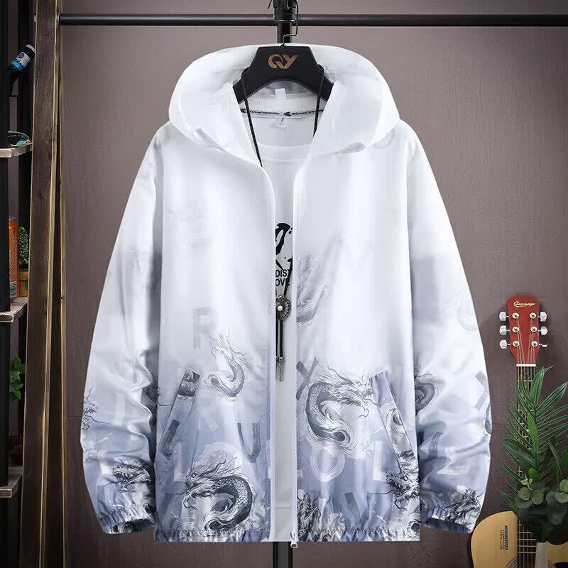 PLAYBOY Men s Ice Silk Hooded Sun Protection Jacket 4XL светло-синий