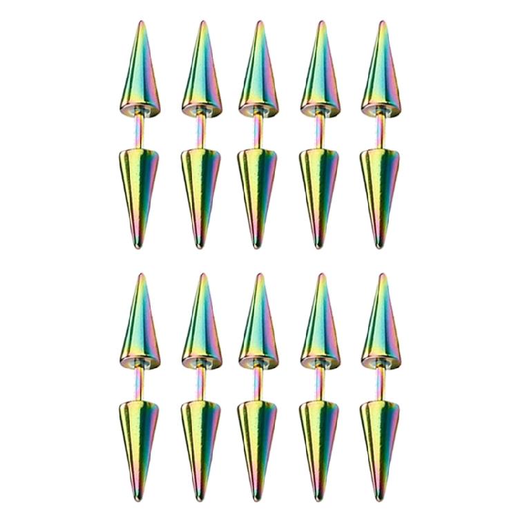 10 Pcs Spike Cone Stud Earrings Minimalist Piercing Jewelry Fashion Accessories