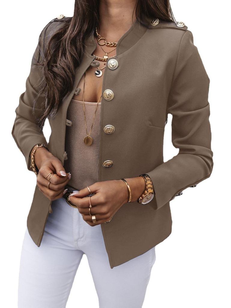 European & American Slim Fit Long Sleeve Buttoned Short Jacket (2025 Style)