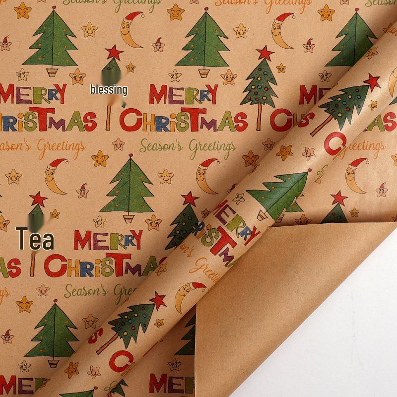 Eco-friendly Retro Kraft Christmas Gift Wrap Paper - Large Roll