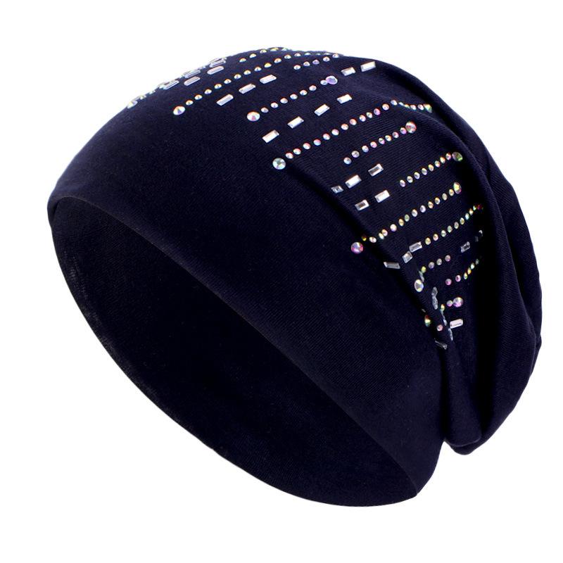 Men's and women's hot diamond cotton pullover hats, ear protection headscarf hats, confinement hats, stacking hats JDU-