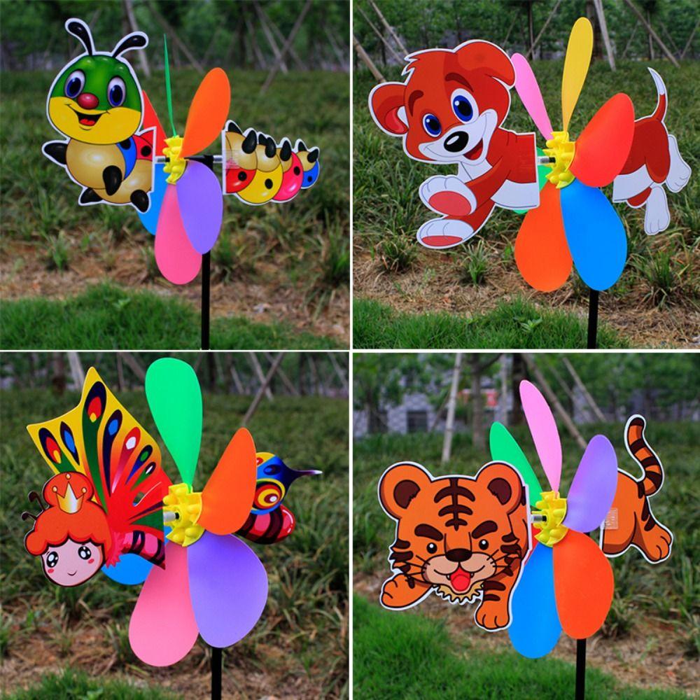 Dreidimensionale Cartoon-Windmühle Kunststoff-Windspiel Hausgartendekoration