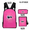 Novelty Classic Monster Face 3D Print 3pcs/Set pupil School Bags Laptop Daypack Backpack Inclined shoulder bag Pencil Case