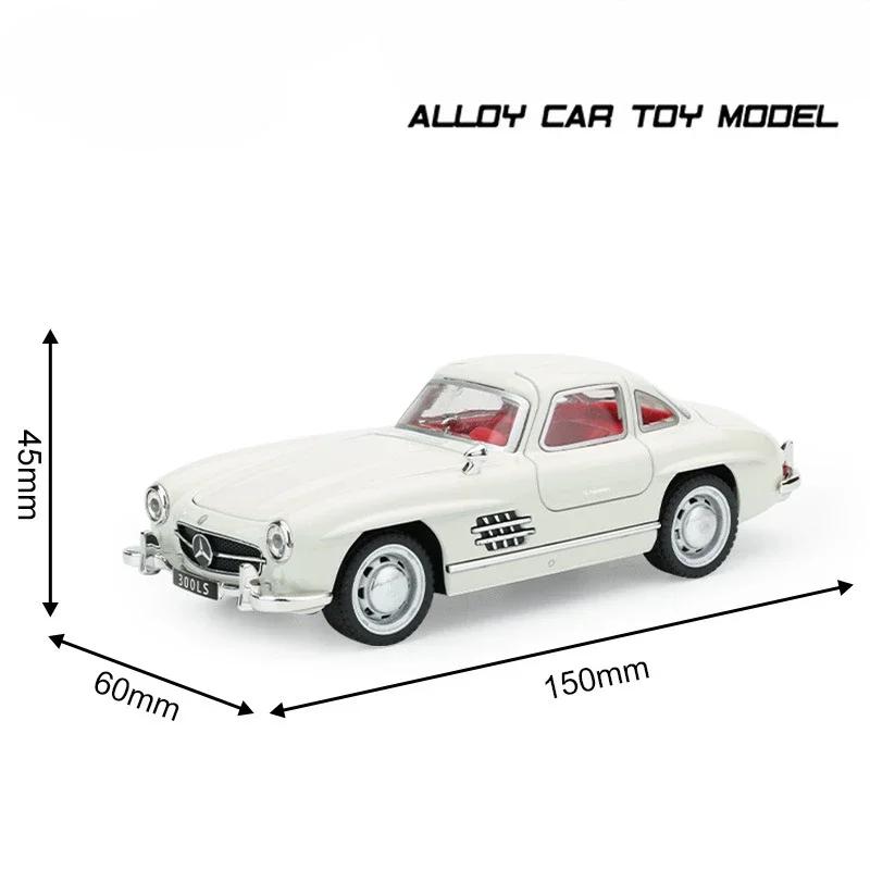 

Diecast Alloy 1/32 Scale Benzs 300SL Sport Car Model with Sound Light Collection Miniature Voiture Children Boy Toy Vehicle білий