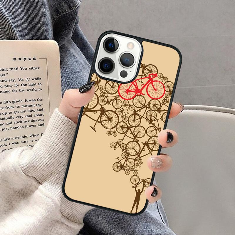 Fahrrad Rennrad Handyhülle für iPhone 17 Air 16 16e 15 Plus für Apple 13 11 12 14 Pro Max Hülle coque Schale