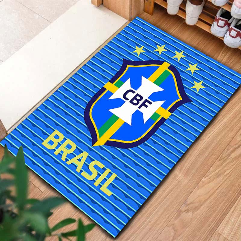 Brazil National Football Team Carpet Rug for Living Room Bedroom Home Sofa Decoration,Kids play Non-slip Floor Mat