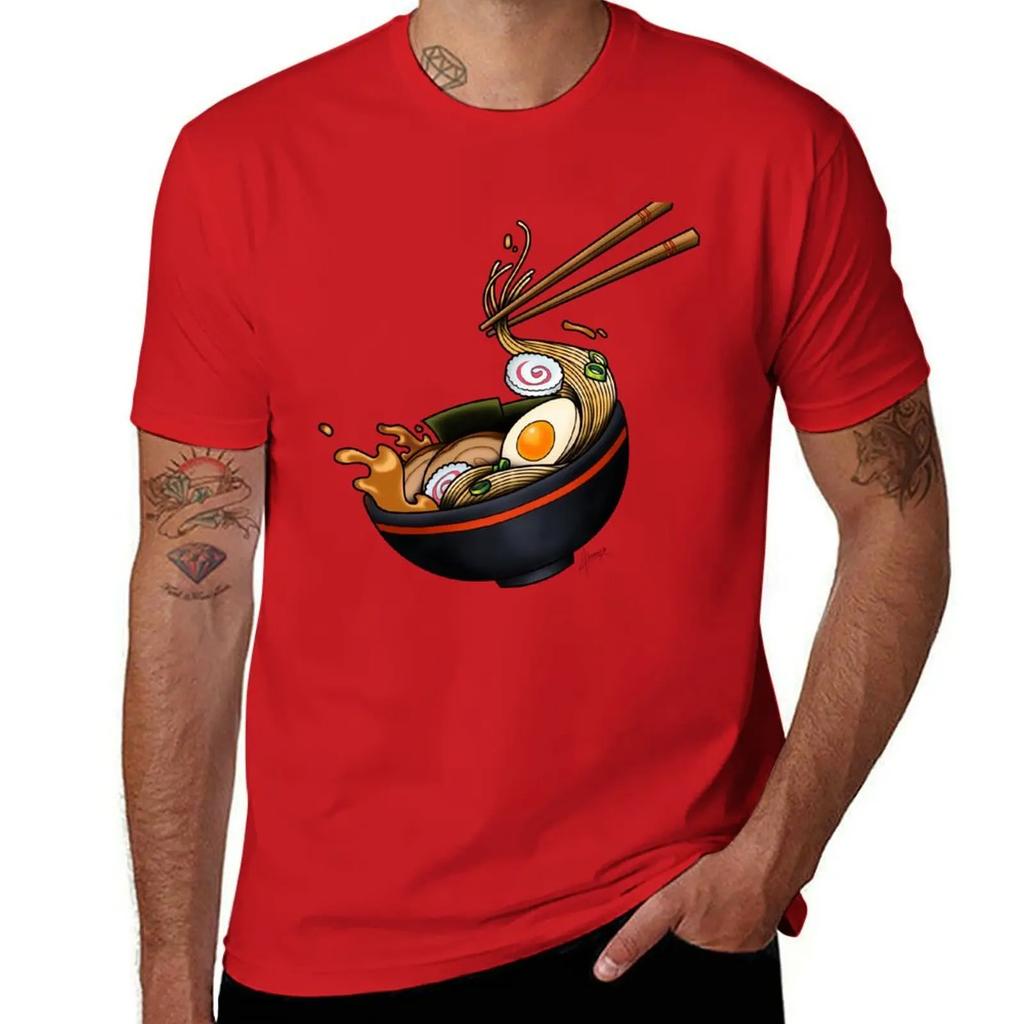 Ramen Bowl TShirt street wear animal prinfor boys vintage luxury clothes men