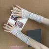 Y2K Style Lace Gloves Sheer Chiffon Sun Protection Arm Sleeves For Women Outdoor Activities And Daily Fashion