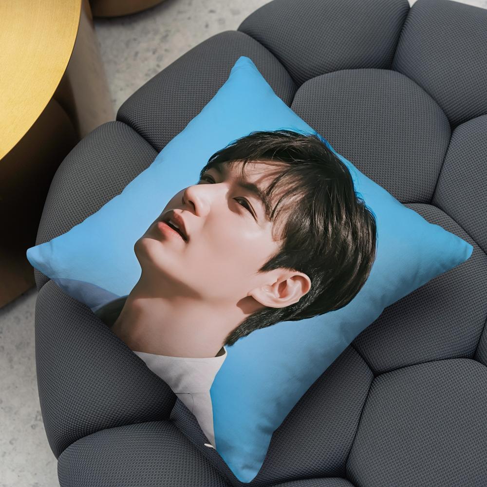 korean Lee MinHo Cushion Cover Reversible Plush Pillow Cover – For car, sofa, bedroom, perfect as a gift.