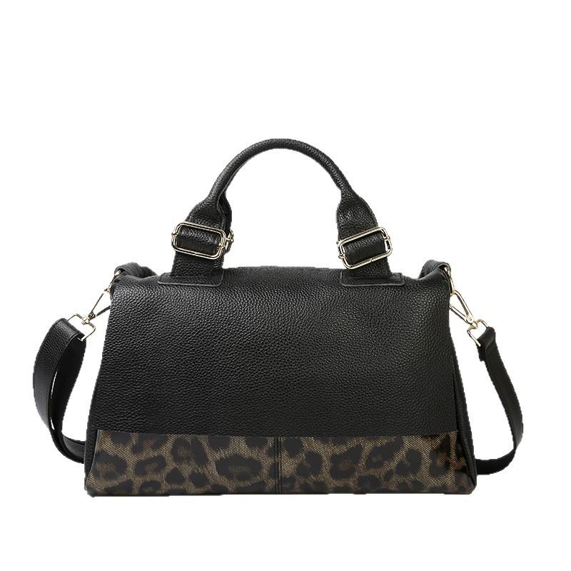 

Leopard Print Women s Handbag, New Leather Commuting Crossbody Bag, Women s Large Capacity Top Layer Cowhide Shoulder Bag