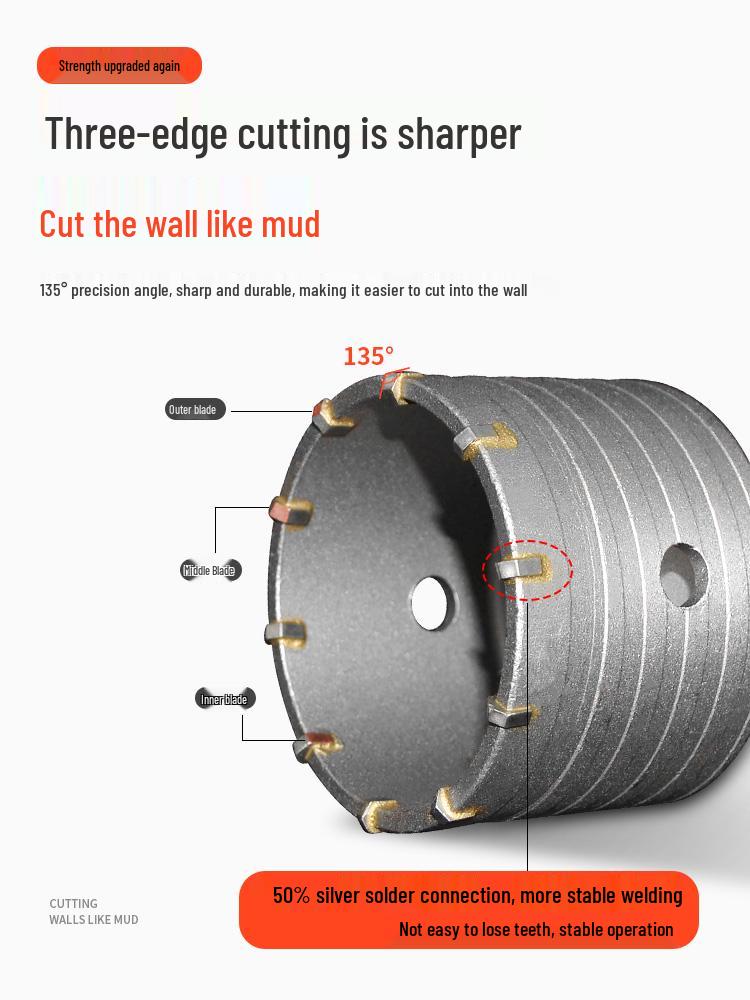 Concrete Wall Hole Opener Drill Bit for AC Installation