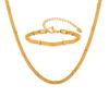 Women'S Fashion Niche Simple Mesh Bead Chain Necklace Bracelet 18K Gold Nc-2490