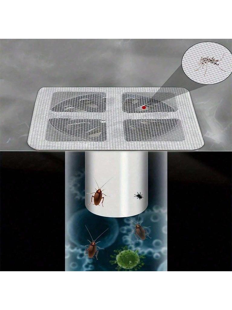 1/10/20PCS Disposable Floor Drain Stickers, Gray Grid Floor Drain Stickers, Toilet And Bathroom Drai
