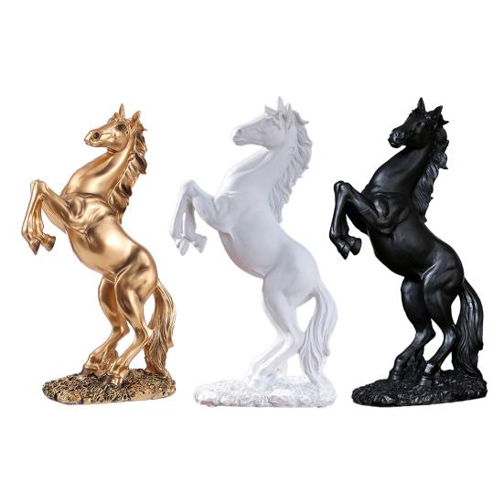 Simulated Horse Figurine Bring Good Luck Wealth Horse Resin Statue Fengshui Decoration Home Office Desktop Ornament Year of Horse Gift