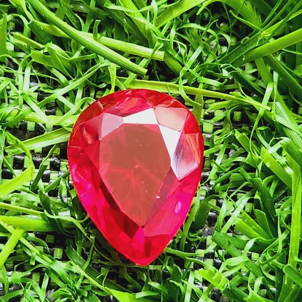 13.90 Ct Heated Ceylon Red Ruby Pear Cut Faceted Loose Gemstone