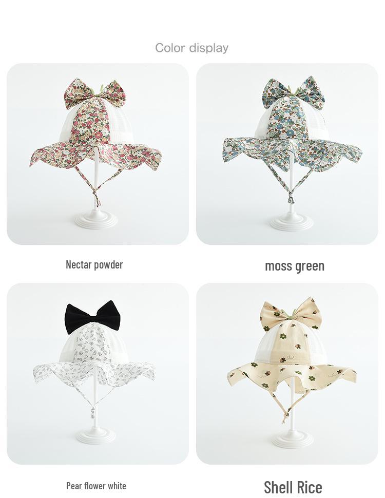 Blumen Schleife Baby Sonnenhut mit breiter Krempe und winddichtem Design