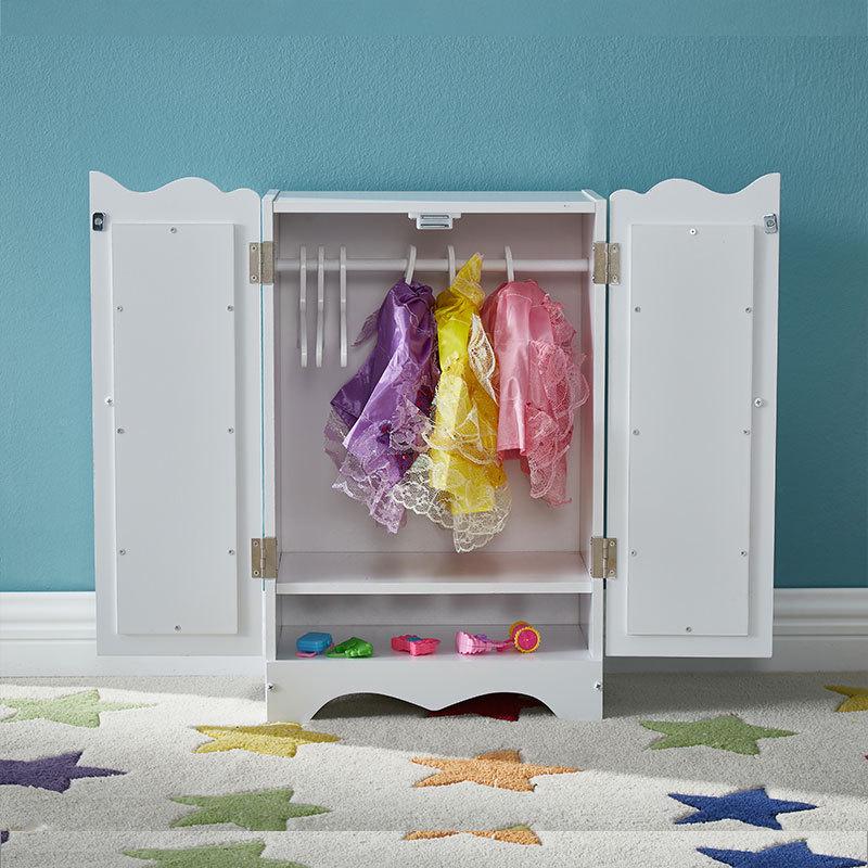 

Двустворчатый деревянный кукольный шкаф - Веселая развивающая игрушка для девочек 30 x 19.3 x 45.8 cm белый