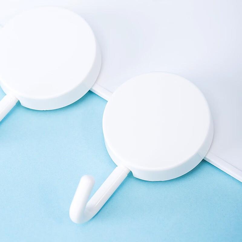 Deli White Nail-Free Adhesive Hooks (4-Pack)