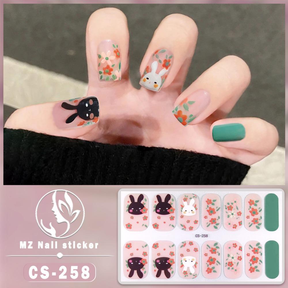 New waterproof no-bake gel nail polish film full sticker New Year's nail art film paper nail film paper patch