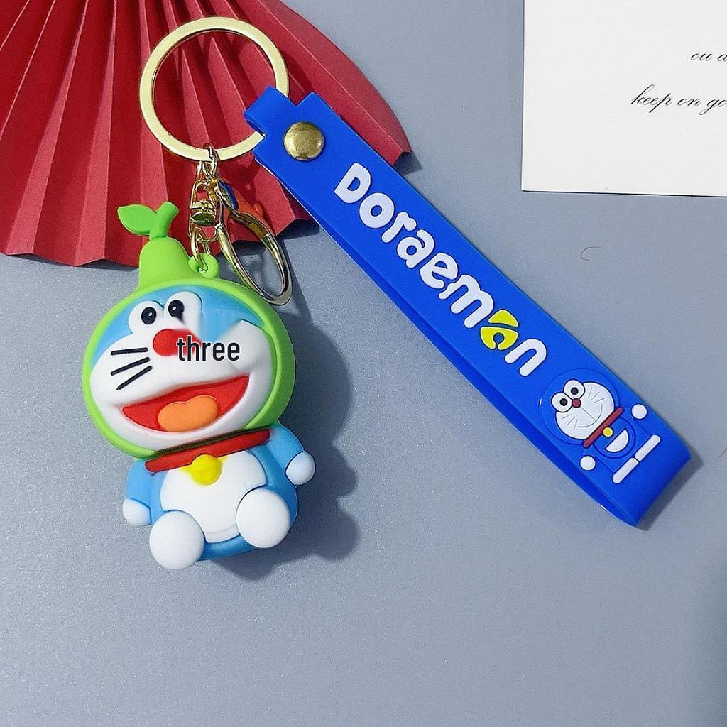 Blue Doraemon Cat Keychain Pendant - Cute Couple Bag Charm Gift