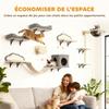 Wall shelves for cats, set of 6-piece wall furniture, acrylic bubble hammock, condo, hammock, ladder, beige