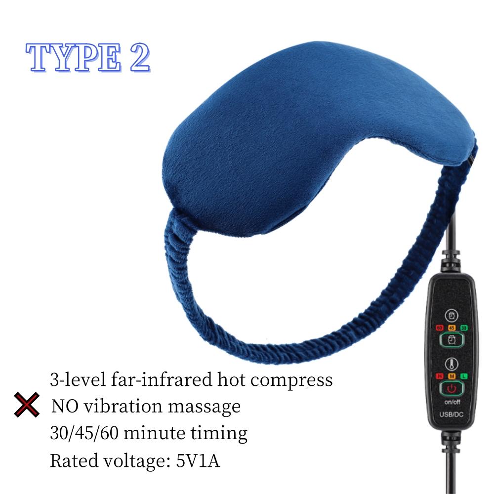 Hot Compress Eye Mask USB 6 Vibration Massage Dry Eyes Relief Heated Steam Eyemask with Remote Control For Sleeping Office