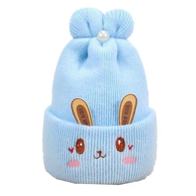 Autumn and winter rabbit baby new hat newborn tire cap thickened baby warm double wool pullover cap 0--6 months