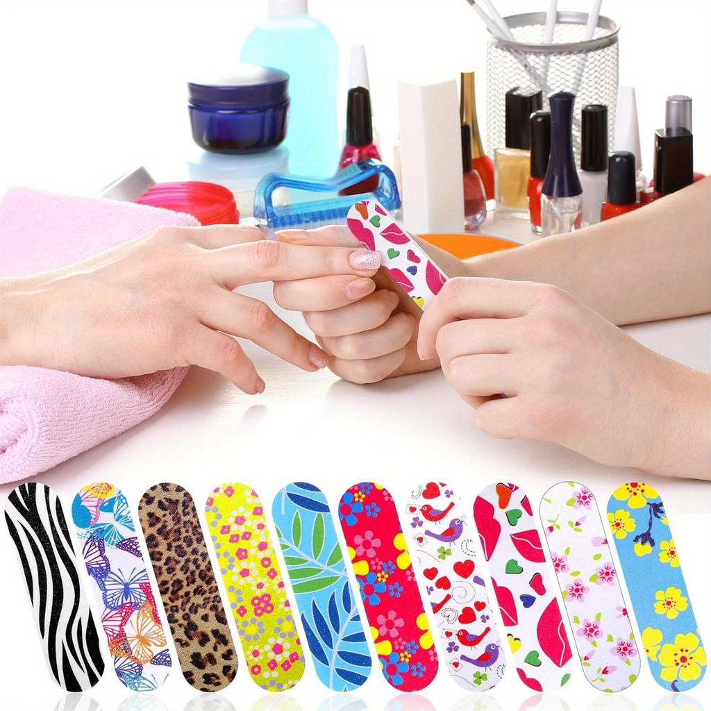 5/10/pcs Color Nail File Double sided Sandpaper Wooden Polishing Strip Gentle Repair Tool for Nail Art/Fake Nails