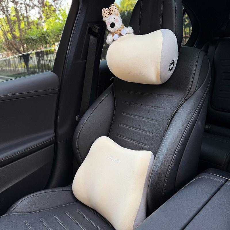 2025 Cute Creative Car Headrest & Lumbar Neck Support Pillow Set