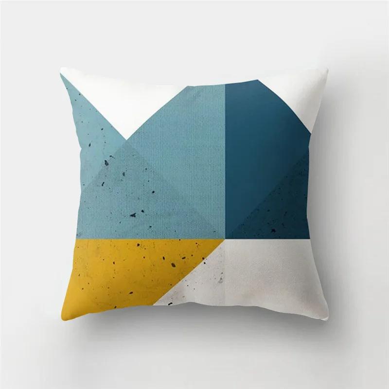 45x45cm Rainbow Geometric Sunset Pillow Cover Abstract Patchwork Stripe Cushion  Sofa Office   Home Decor