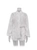 European & American Sexy Cotton Embroidered Set: Spring/Autumn See-Through Shirt & High-Waisted Shorts 2025