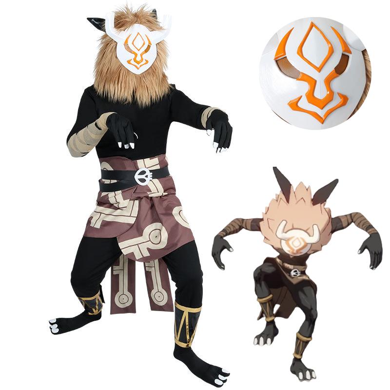 Genshin Impact Hilichurl Cosplay kostýmní mužská plyšová maska ​​Dvourozměrná hra