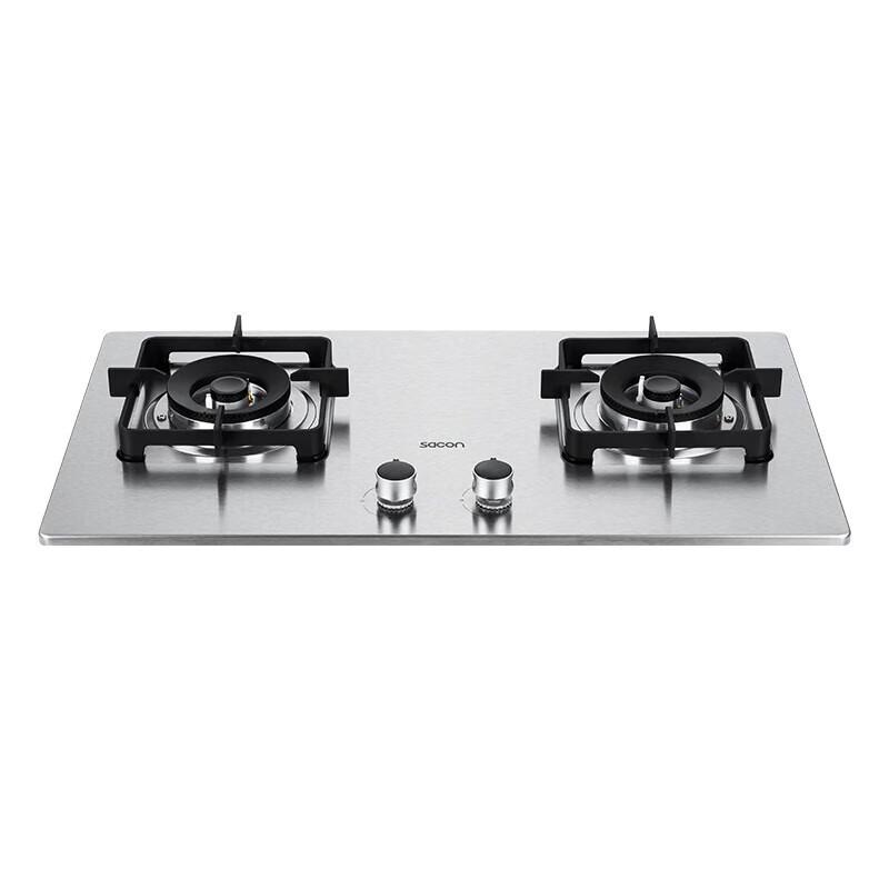 Sacon 5kW Double Burner Stainless Steel Gas Stove CN plug (adapter included)