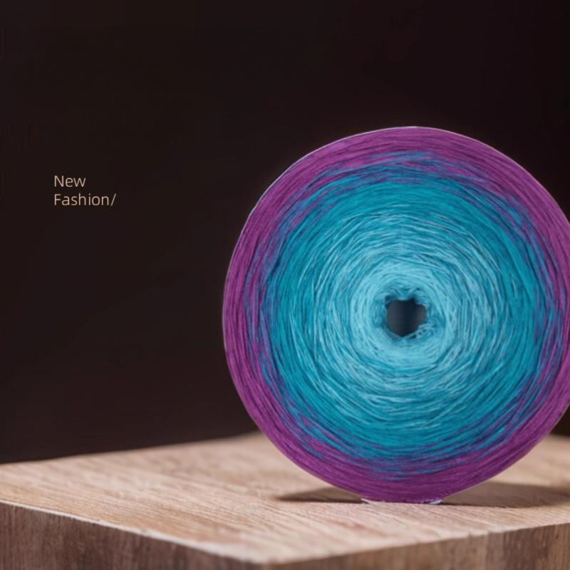 300g Mercerized Cotton Yarn Gradient Color Long Section Dyed Hand Wound Mixed Strand Cake Thread DIY Hand Knitted Shawl Scarf
