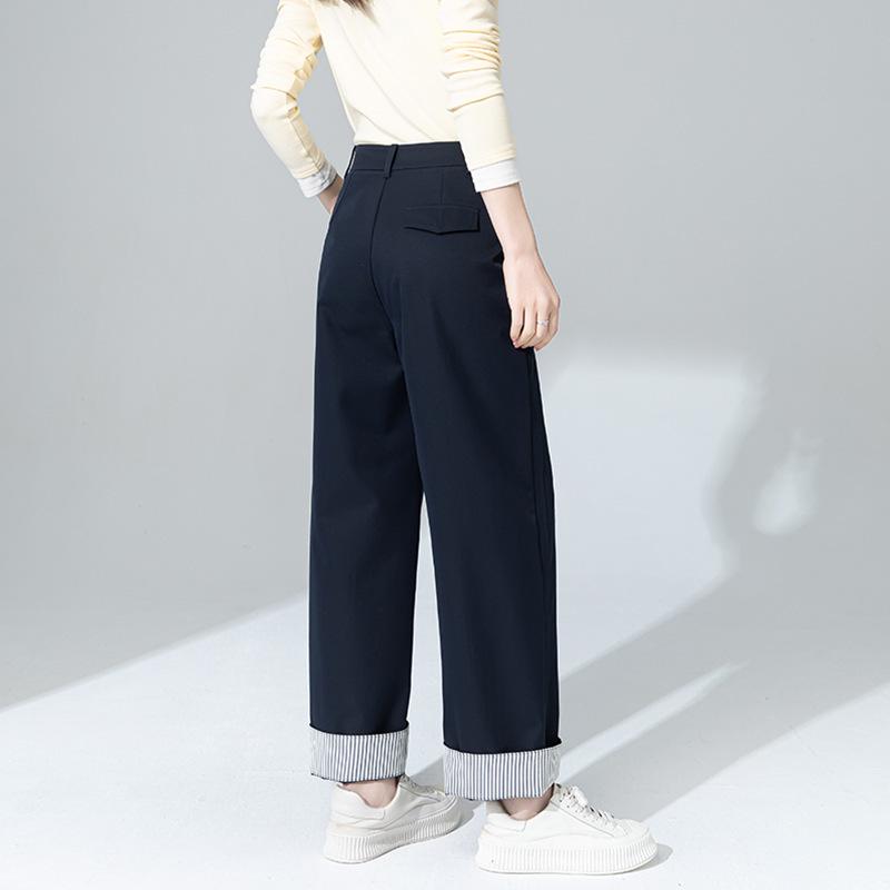 

Guang Mei Retro Striped Patchwork Wide-Leg Pants 31