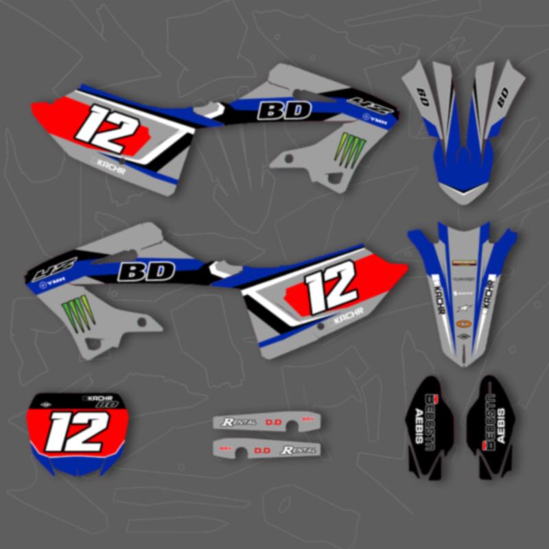 DSMTECH Motorcycle Graphics Decals Stickers Kits For YAMAHA YZ125 YZ250 YZ 125 250 2022 2023 2024 001