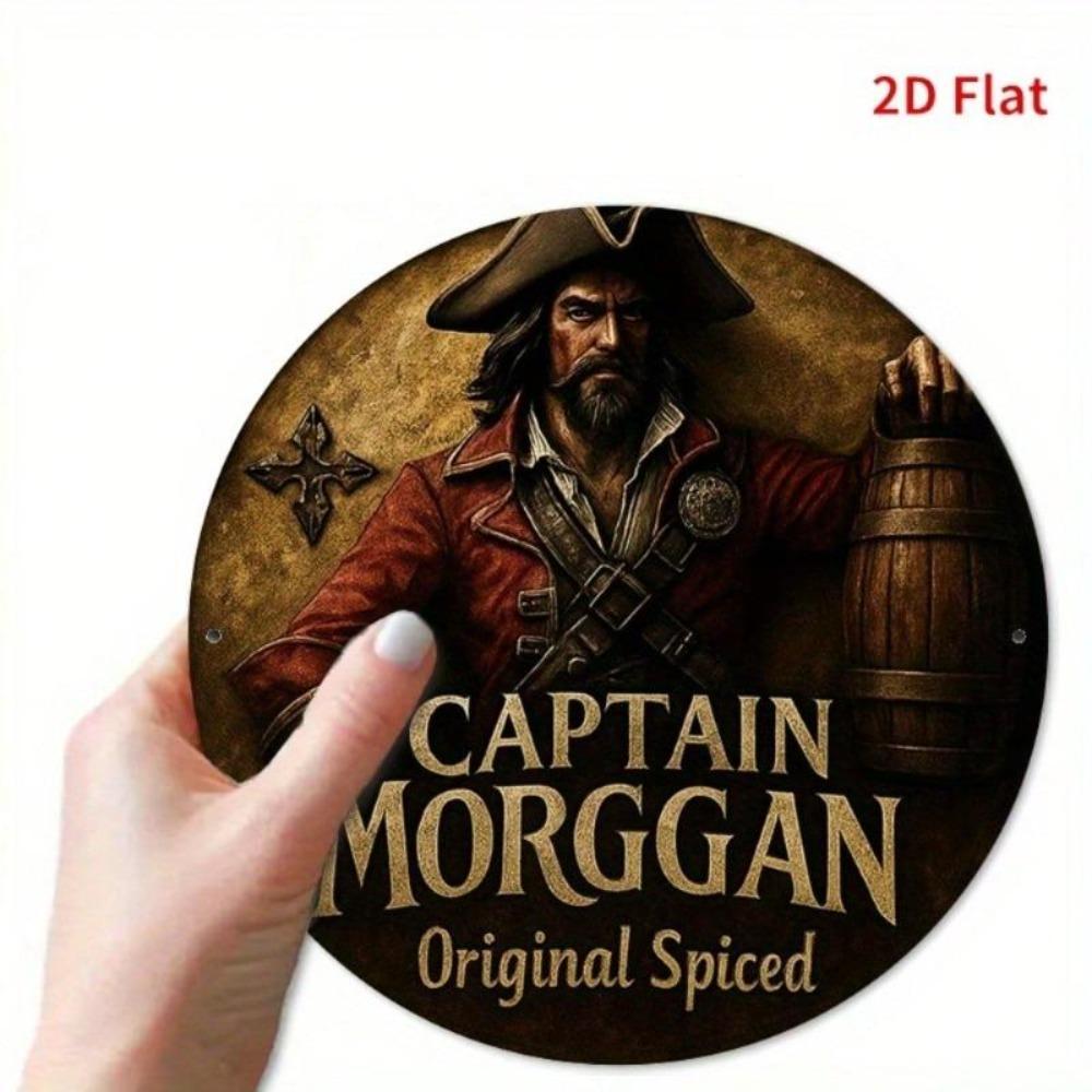 Vintage plechová cedule Captain Morgan Rum Bar Pirátské nástěnné umění Domácí Pub Dekor