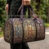 3D Gothic Buntglasdruck Halloween Sporttasche - Multifunktionale Reisetasche