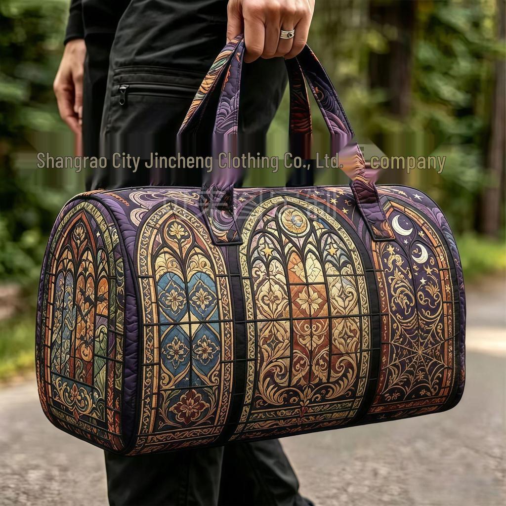 3D Gothic Buntglasdruck Halloween Sporttasche - Multifunktionale Reisetasche