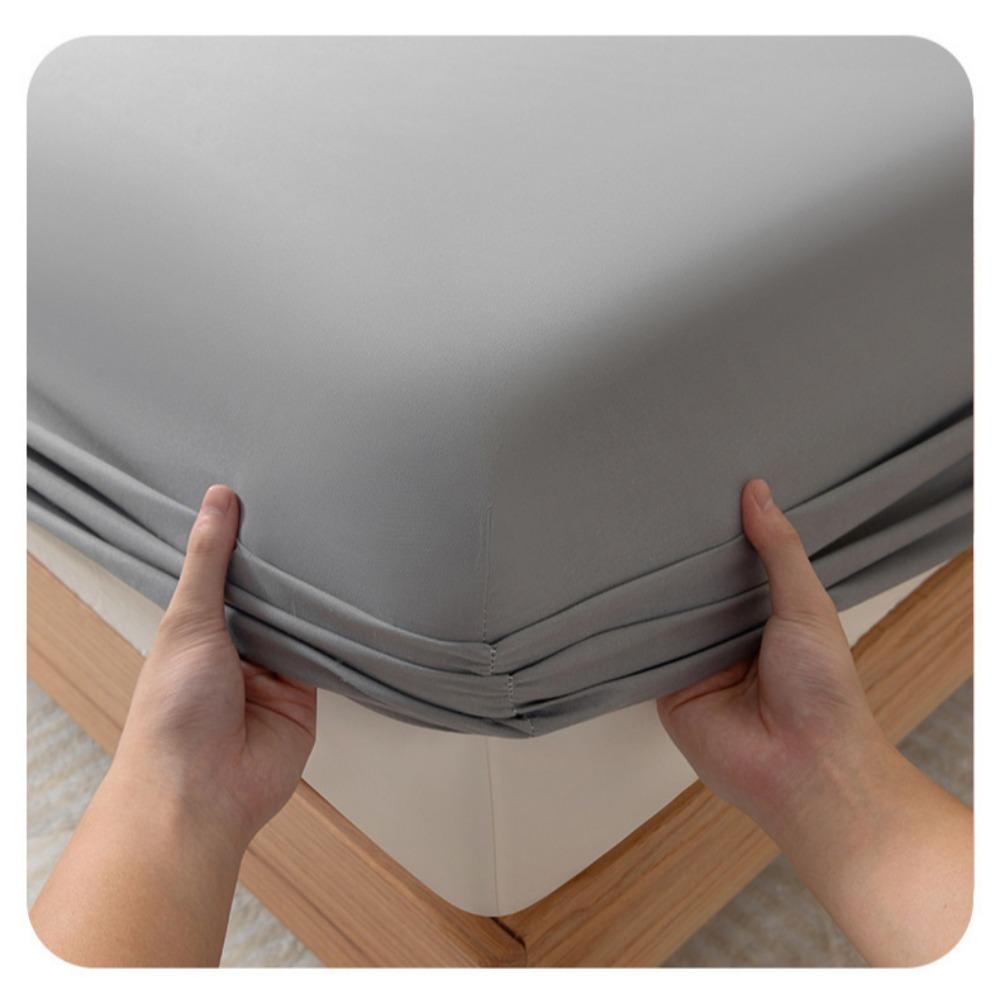 1PC Solid Color Abraded Single Bed Hat Comfortable Skin-friendly Cotton Single Double Bed Cover Sheet Dust Protection Bedding