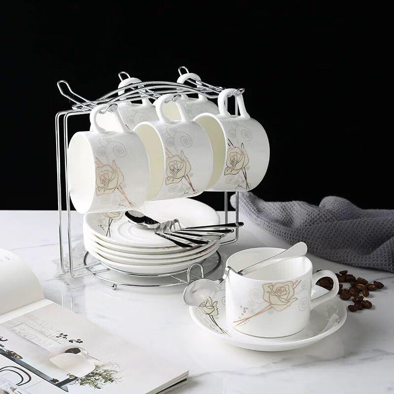 European Ceramic Coffee Cup & Saucer Set