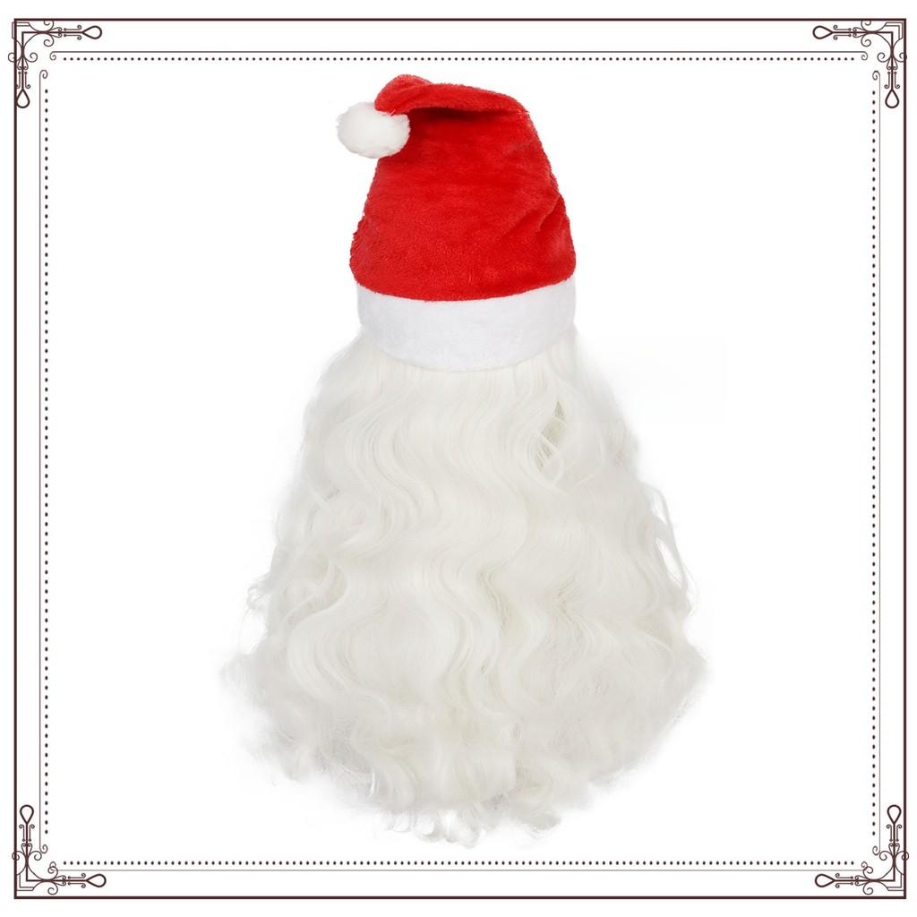 Christmas Santa Wig And Beard Set For Men With Long White Hair For Holiday Party Costumes