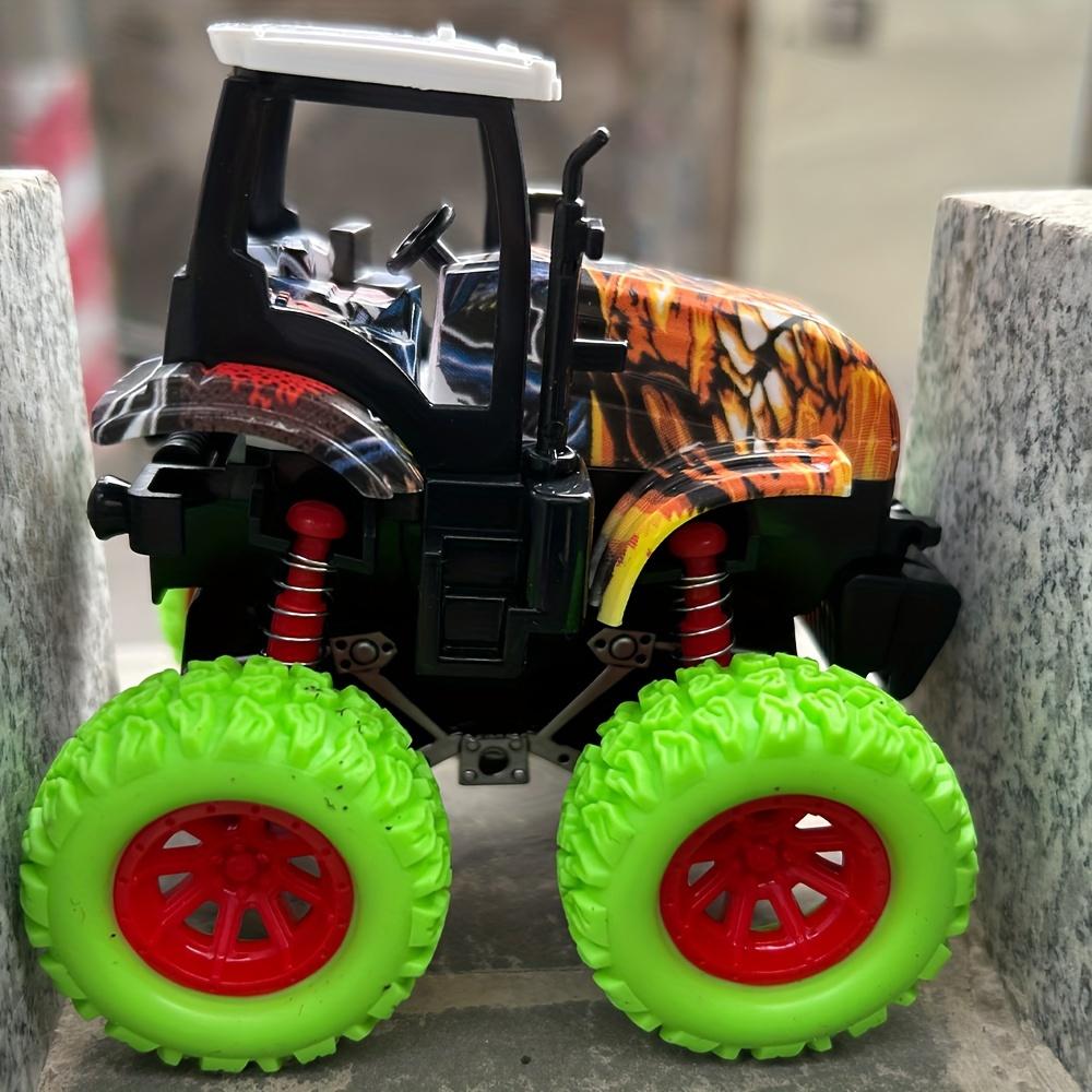 Farmer Stunt Car Inertia 4x4 Dual Inertia Stunt Green Climbing 360° Spin Flip Shock Thickened Tires Off-Road Scooter Toy Car As a Halloween Gift