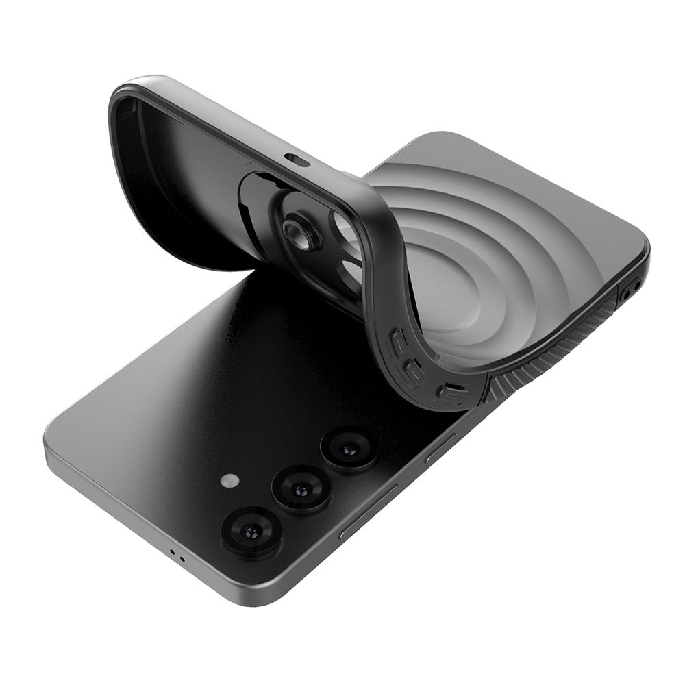 For Samsung Galaxy S25 Case Compatible with MagSafe PC Kickstand Ripple Texture TPU Phone Cover