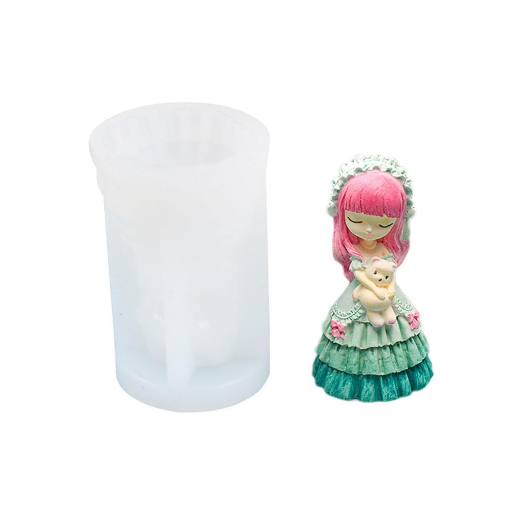 Silicone Candle Moulds Clay Mould Crafts Molds Baking Tool Princess Shape Non-stick Silicone Material for Kitchen Baking